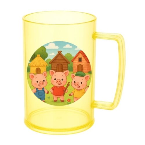 Caneca de Chopp Infantil Personalizada os Três Porquinhos
