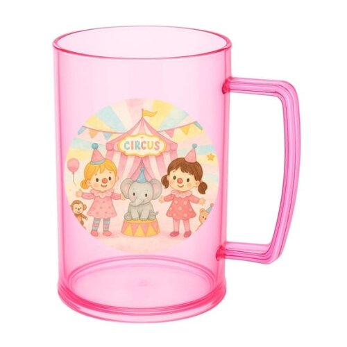 Caneca de Chopp Infantil Personalizada Palhacinhas Aquarela