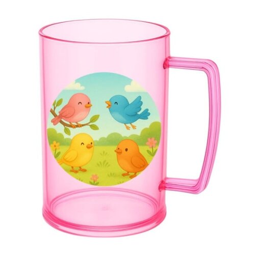 Caneca de Chopp Infantil Personalizada Passarinhos