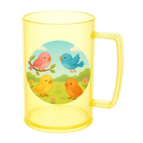 Caneca de Chopp Infantil Personalizada Passarinhos