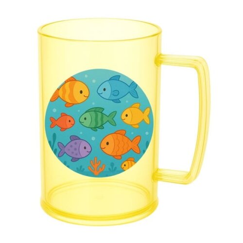 Caneca de Chopp Infantil Personalizada Peixinhos Coloridos