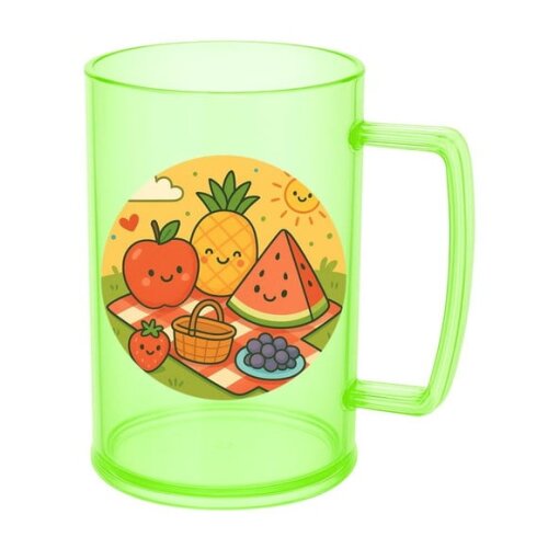 Caneca de Chopp Infantil Personalizada Piquenique das Frutas