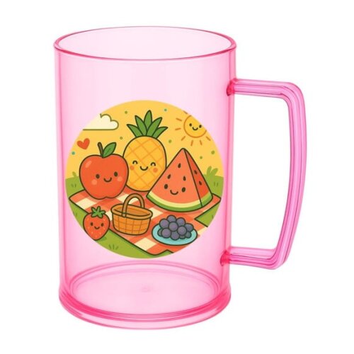 Caneca de Chopp Infantil Personalizada Piquenique das Frutas