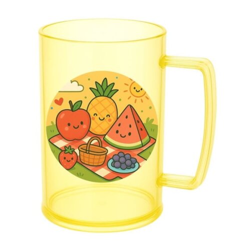 Caneca de Chopp Infantil Personalizada Piquenique das Frutas