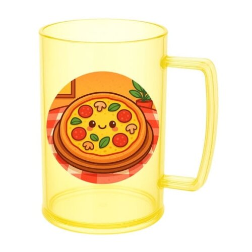 Caneca de Chopp Infantil Personalizada Pizza Divertida
