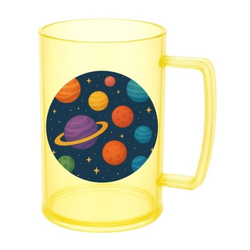 Caneca de Chopp Infantil Personalizada Planetas Coloridos