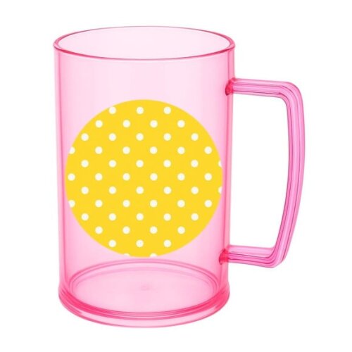 Caneca de Chopp Infantil Personalizada Poá Amarelo