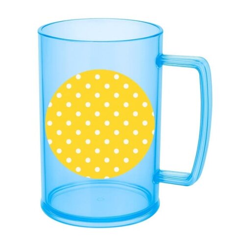 Caneca de Chopp Infantil Personalizada Poá Amarelo