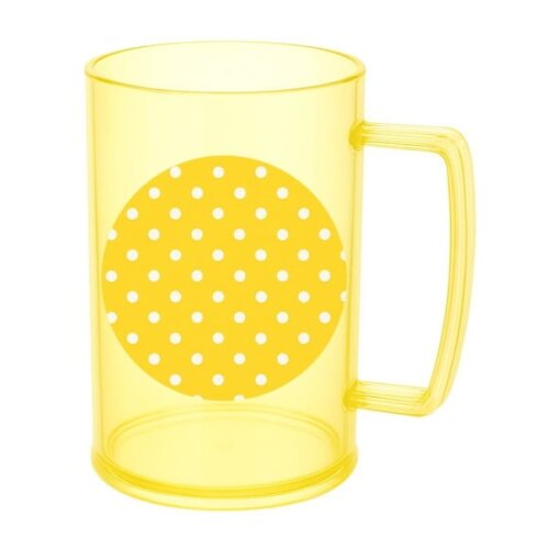 Caneca de Chopp Infantil Personalizada Poá Amarelo