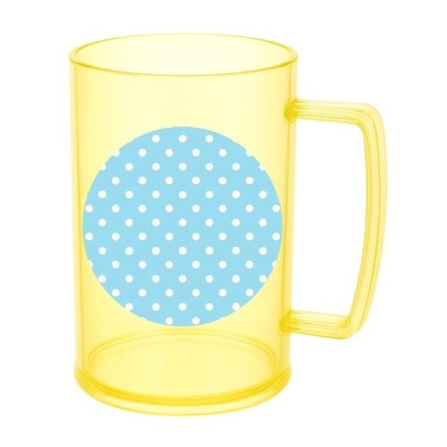 Caneca de Chopp Infantil Personalizada Poá Azul Bebê