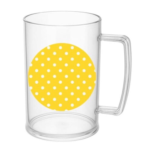 Caneca de Chopp Infantil Personalizada Poá Amarelo