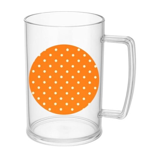 Caneca de Chopp Infantil Personalizada Poá Laranja
