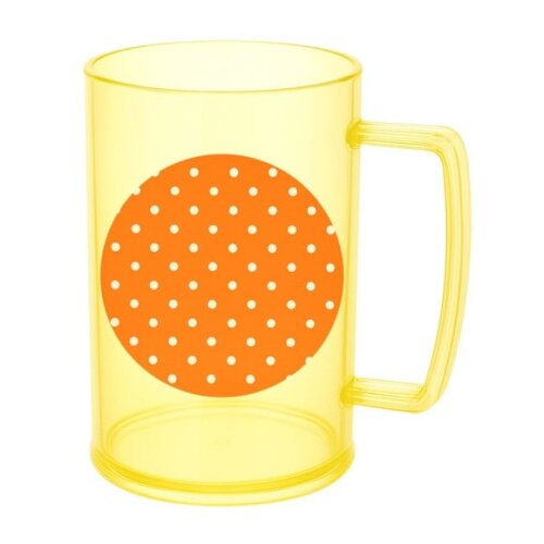 Caneca de Chopp Infantil Personalizada Poá Laranja