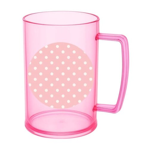 Caneca de Chopp Infantil Personalizada Poá Rosa Bebê