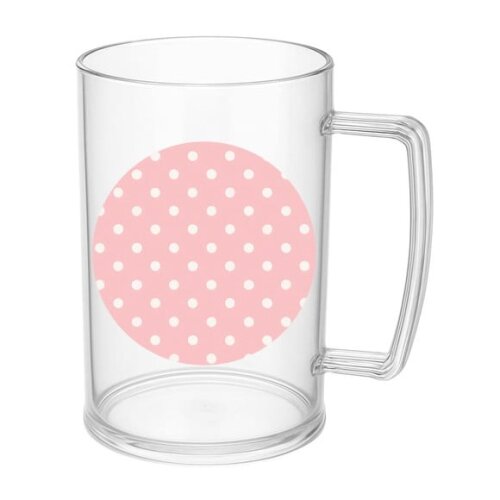 Caneca de Chopp Infantil Personalizada Poá Rosa Bebê