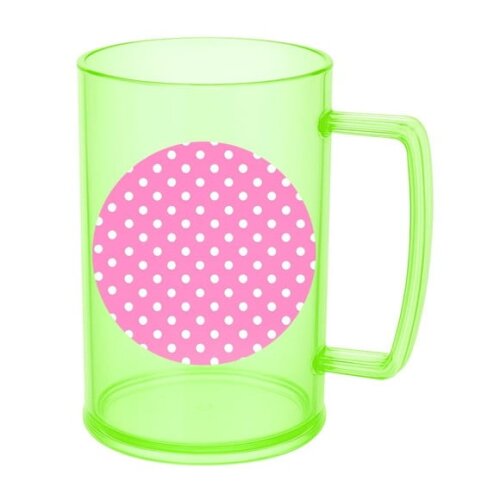 Caneca de Chopp Infantil Personalizada Poá Rosa Pink