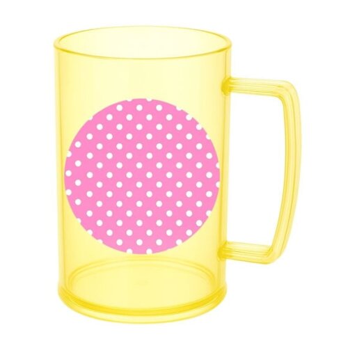 Caneca de Chopp Infantil Personalizada Poá Rosa Pink