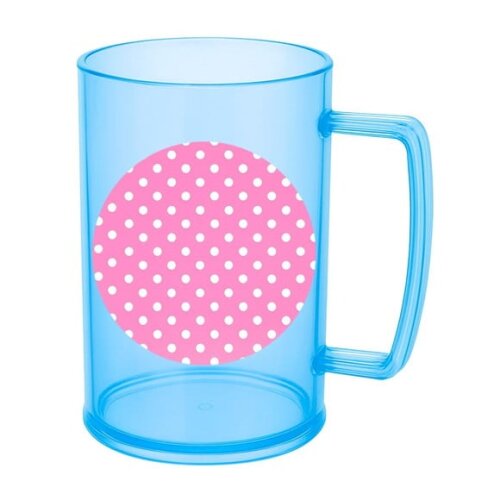 Caneca de Chopp Infantil Personalizada Poá Rosa Pink