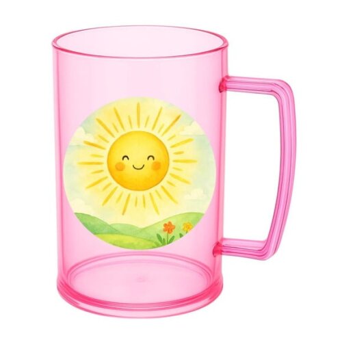 Caneca de Chopp Infantil Personalizada Raio de Sol Aquarela