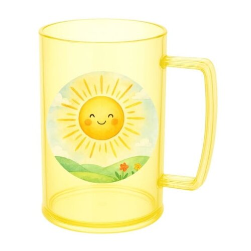 Caneca de Chopp Infantil Personalizada Raio de Sol Aquarela