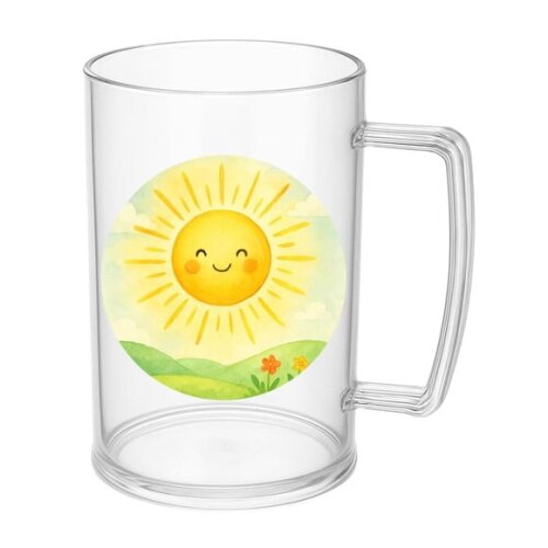 Caneca de Chopp Infantil Personalizada Raio de Sol Aquarela