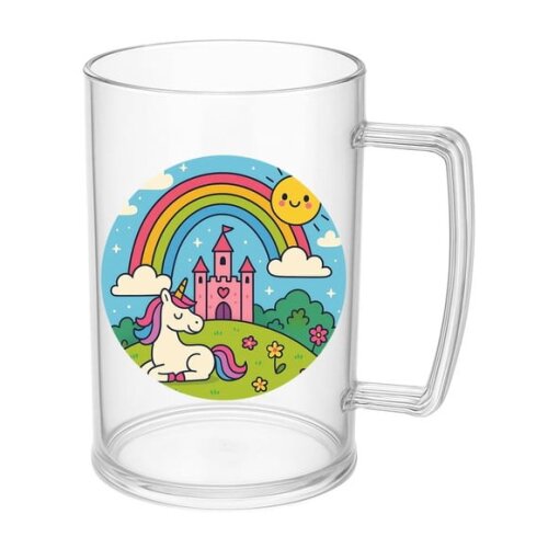 Caneca de Chopp Infantil Personalizada Reino do Arco-íris