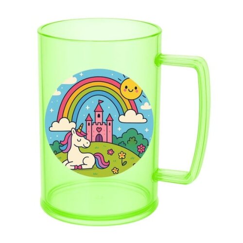 Caneca de Chopp Infantil Personalizada Reino do Arco-íris