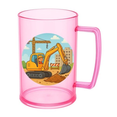 Caneca de Chopp Infantil Personalizada Retroescavadeira
