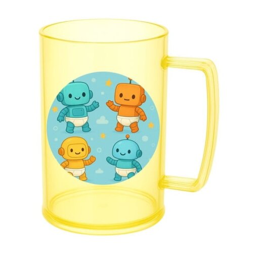 Caneca de Chopp Infantil Personalizada Robôs Baby