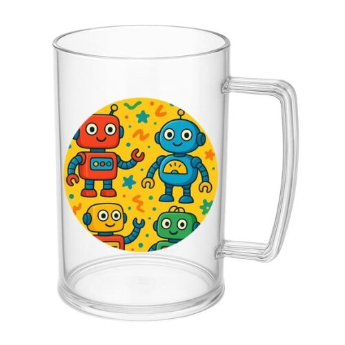 Caneca de Chopp Infantil Personalizada Robôs Divertidos