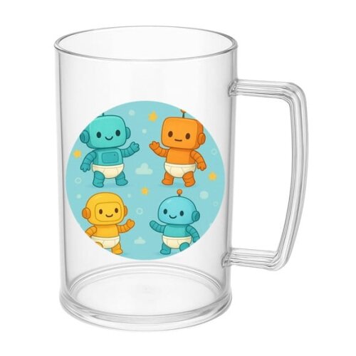 Caneca de Chopp Infantil Personalizada Robôs Baby