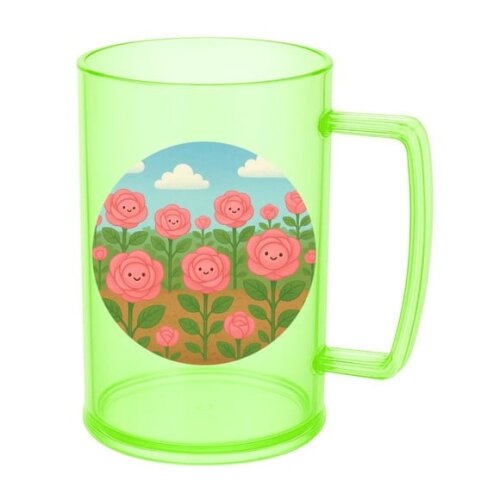 Caneca de Chopp Infantil Personalizada Rosas Fofas