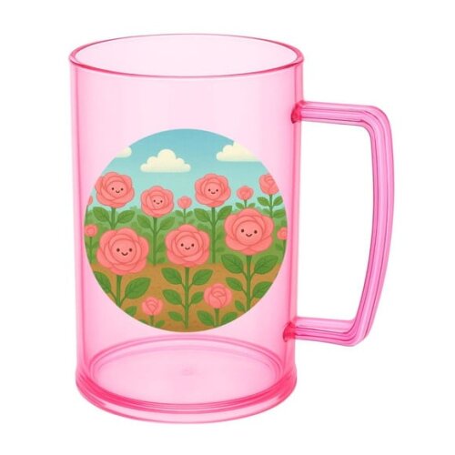 Caneca de Chopp Infantil Personalizada Rosas Fofas