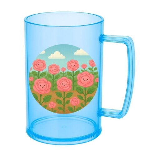 Caneca de Chopp Infantil Personalizada Rosas Fofas