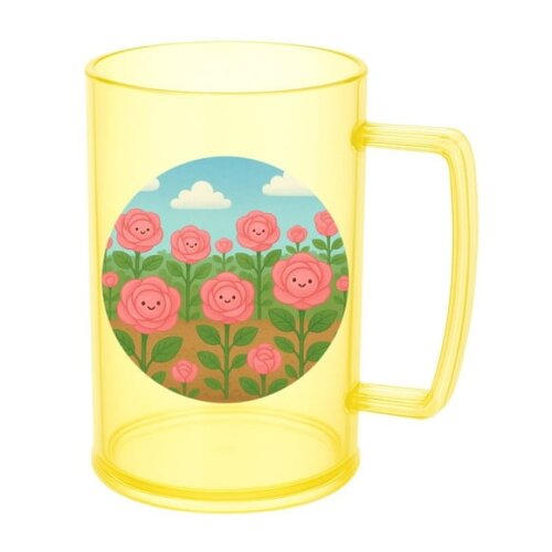 Caneca de Chopp Infantil Personalizada Rosas Fofas
