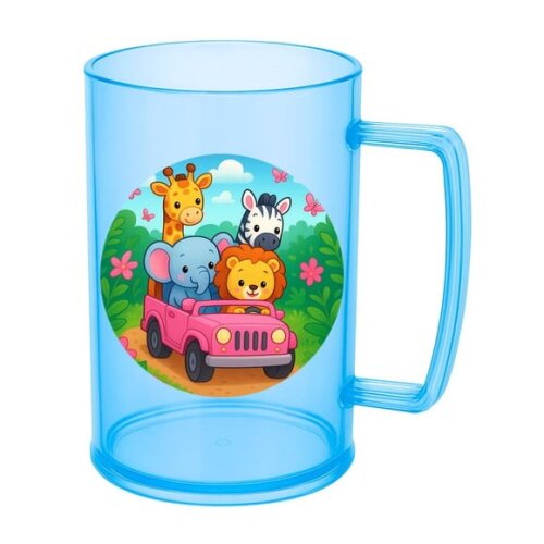 Caneca de Chopp Infantil Personalizada Safari Rosa