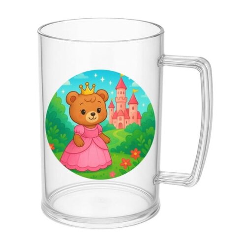 Caneca de Chopp Infantil Personalizada Ursinha Princesa