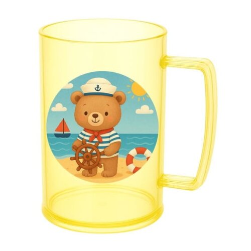Caneca de Chopp Infantil Personalizada Ursinho Marinheiro