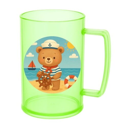 Caneca de Chopp Infantil Personalizada Ursinho Marinheiro