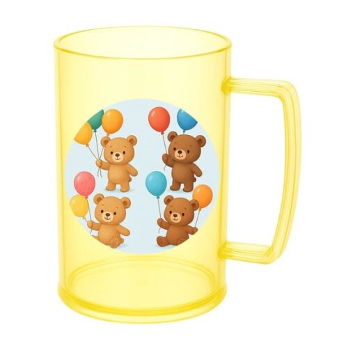Caneca de Chopp Infantil Personalizada Ursinhos com Balões