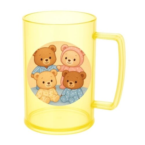 Caneca de Chopp Infantil Personalizada Ursinhos de Pijama