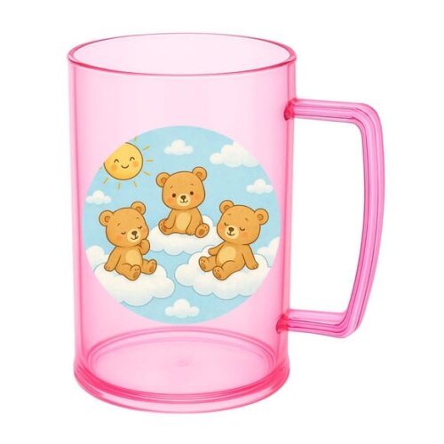 Caneca de Chopp Infantil Personalizada Ursinhos na Nuvem