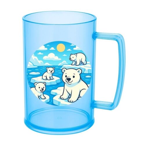 Caneca de Chopp Infantil Personalizada Ursos Polares