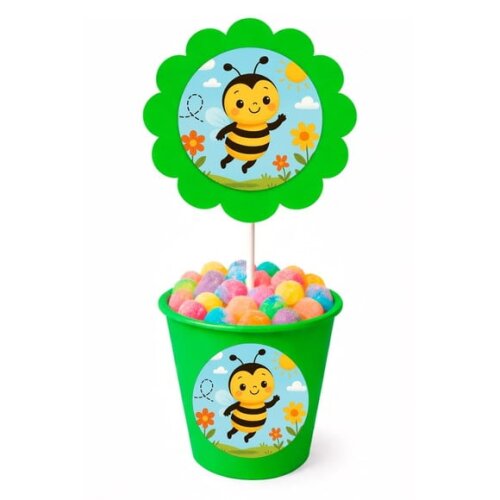 Centro de Mesa Flor Personalizado Abelhinha