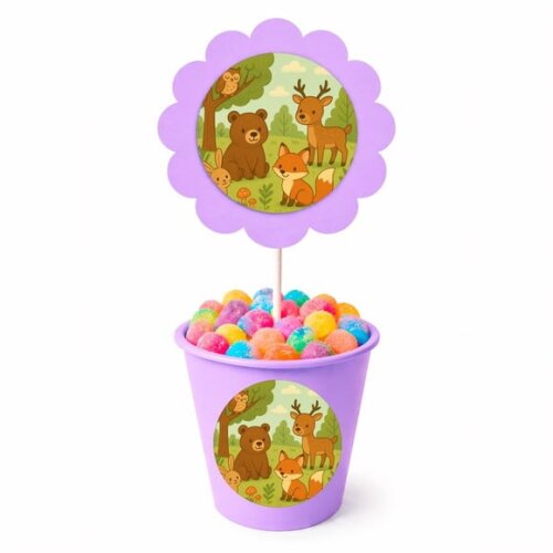 Centro de Mesa Flor Personalizado Animais da Floresta
