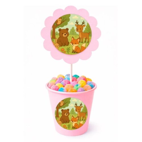Centro de Mesa Flor Personalizado Animais da Floresta