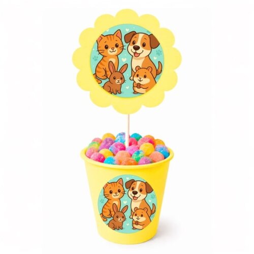 Centro de Mesa Flor Personalizado Animais de Estimação