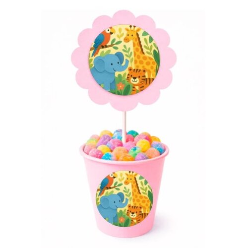 Centro de Mesa Flor Personalizado Animais Exóticos