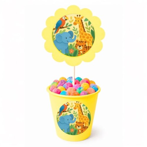 Centro de Mesa Flor Personalizado Animais Exóticos