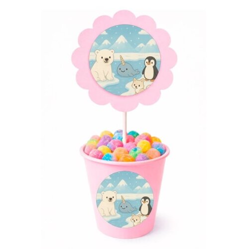 Centro de Mesa Flor Personalizado Animais do Ártico